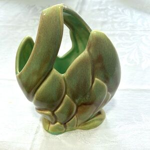West coast pottery mid century modern vintage leaf vase 207 celadon green mauve